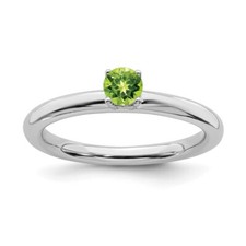 Sterling Silver Stackable Expressions Rhodium Peridot Ring