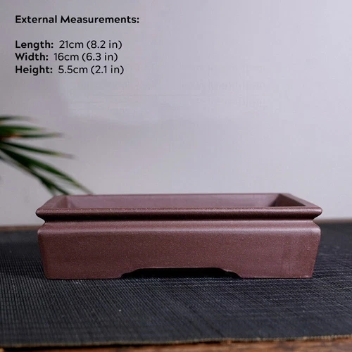 7-12" Large Rectangular Bonsai Pot Traditional Chinese Unglazed Purple Sand Pots - Picture 20 of 34