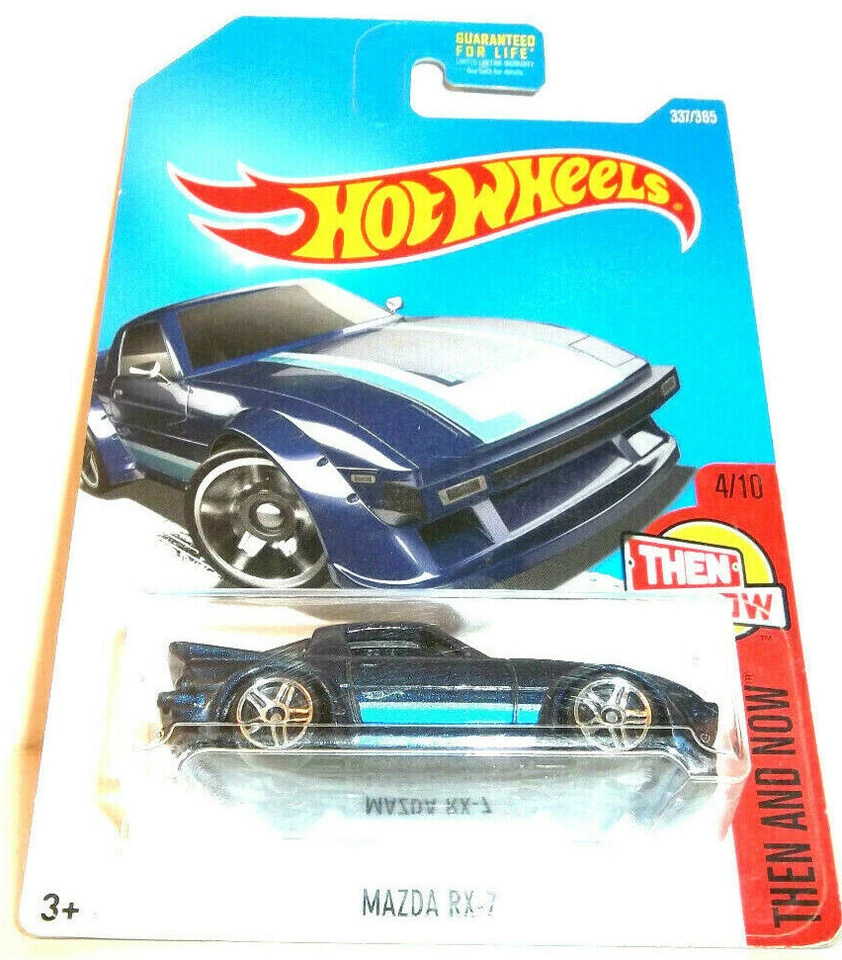 2017 HOT WHEELS 1:64 HW THEN AND NOW 4/10 DARK BLUE MAZDA RX-7  #337/365 Foto 3 de 4