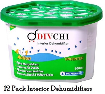 Airess 48-Pack Moisture Trap Dehumidifiers - 500ml Disposable Units For Damp & Mold Control