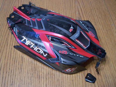 Arrma V5 Typhon 1/8 Buggy 6s BLX Red Black Grey Painted Body Nose Cone V3 V4 TLR