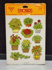 NEW Rare-Vintage Hallmark 1980 Plant Flowers Stickers 4 Sheets SEALED