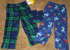 Boys Saint Eve Kids NWT 3 pc plaid/moose pajama pant set