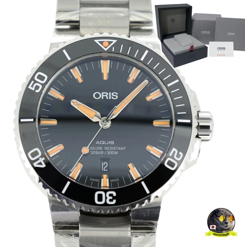 Oris Aquis Date 01 733 7730 4159 Automatic Black Dial 43.5mm Men's Watch Unused