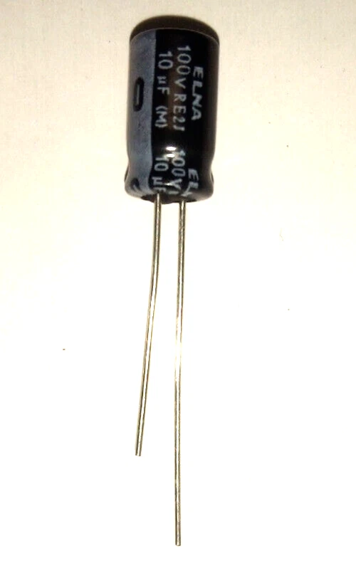 5X 10UF 100V ELNA CONDENSATORE ELETTROLITICO 105° D.6XH.11mm Radiale N.5 PZ.