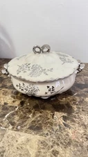 Vintage Fraunfelter Porcelain Kook-In-China Covered Bakeware Casserole Pot