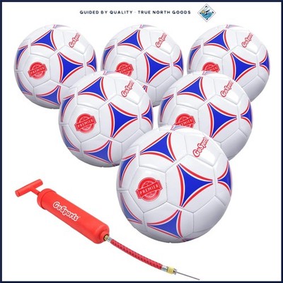 6 Pack of Soccer Training Balls with Inflation Pump and Carrying Bag Included