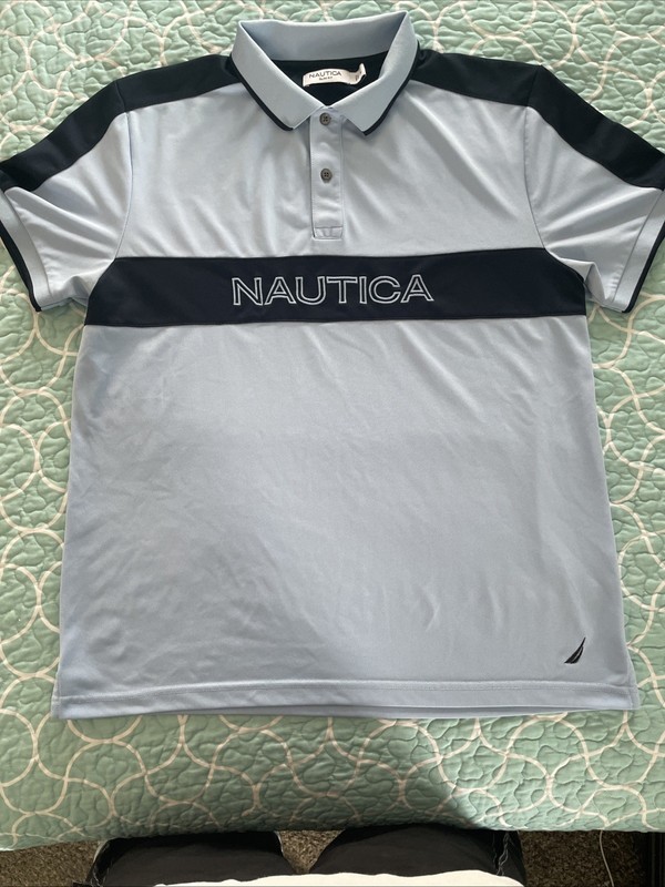 Nautica polo shirt big logo Slim fit extra large nautica embroidered Y2K