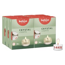 Bolsius Tealight Candles  Clear Cup  White  Box of 24 Transparent Tealights  ...