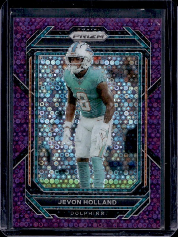 2022 Panini Prizm Jevon Holland No Huddle Purple #/35 Dolphins