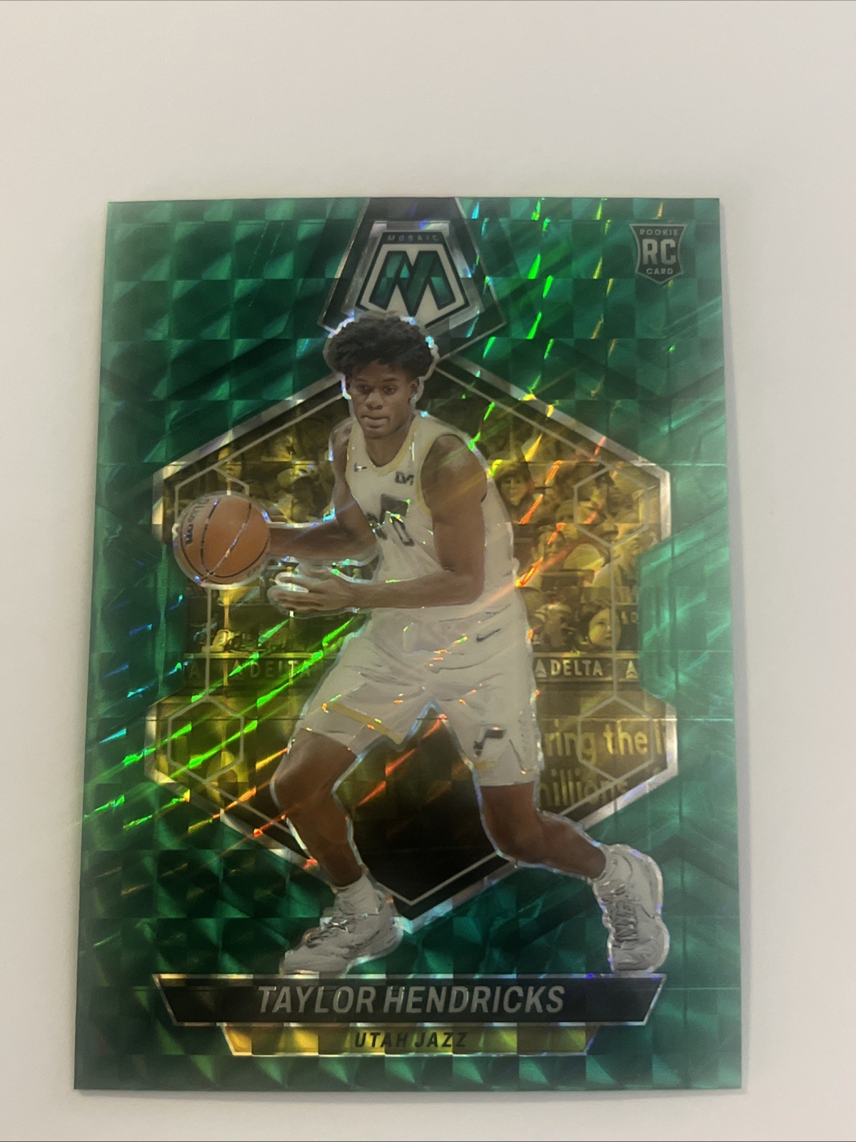 2023-24 Panini Mosaic Basketball Taylor Hendricks RC Green Mosaic #221 Utah Jazz