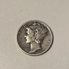1940 MERCURY DIME, 90% SILVER, COIN VERY FINE DETAILS AU
