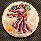 2002 U.S. AMERICAN SILVER EAGLE DOLLAR - COLORIZED - 1 OZ. FINE SILVER - GEM BU!