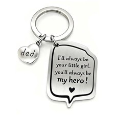 Father  s Day Keychain Gift from Daughter,  I  ll Always Be Your Little Dad