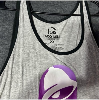 Taco Bell Men's Large Gray Logo Tank Top Ripple Junction Z26