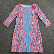 Lilly Pulitzer Women's UPF 50+ Sophie Dress, Blue Peri Shrimply the Best, size M