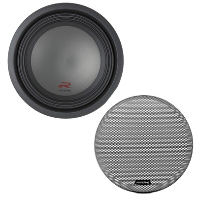 Alpine R-W12D2 12'' Subwoofer with KTE-12G.2 12'' Speaker Grill