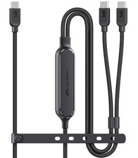 Cable Matters Braided Dual USB C Multi Charging Cable: 2 in 1, 1.8m, Up to 140W