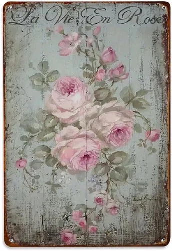 La Vie En Rose Vintage Poster Tin Metal Signs Home Décor 8x12