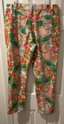 DG2 Diane Gilman Tigerlily Flower Jeans 10 P Stretch Pants Orange Floral Chains — photo 3