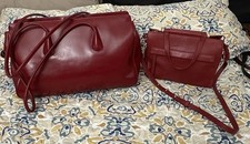 2 Red Leather Vintage Y2K Bags ? Soft Genuine Leather, Great Condition