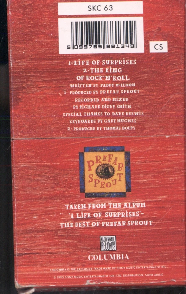 Prefab Sprout Life of Surprises cassette UK Kitchenware 1992 cassette single - Image 2 of 2