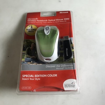Microsoft Notebook 3000 Wireless Optical MOUSE Green - NEW