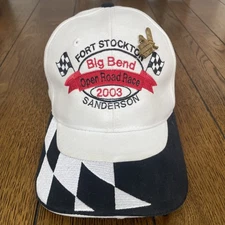 VTG 2003 Big Bend Open Road Race Fort Stockton Sanderson TX Hat Cap & Pin Read