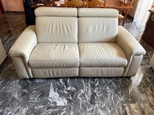 Divano 3 posti Poltronesofà in pelle Bianco Luna con 2 meccanismi