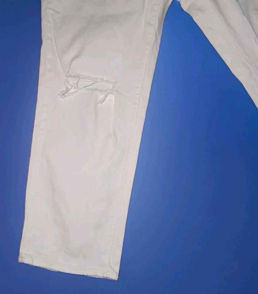 Old Navy Women’s 18 Maternity Straight Leg Full Panel Denim Jeans - White - Image 4 of 4