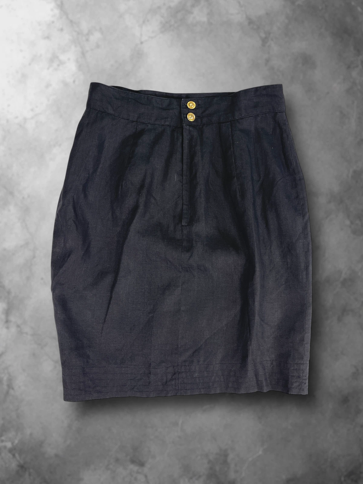 Black Vintage Versace Sport Linen Skirt Women's S