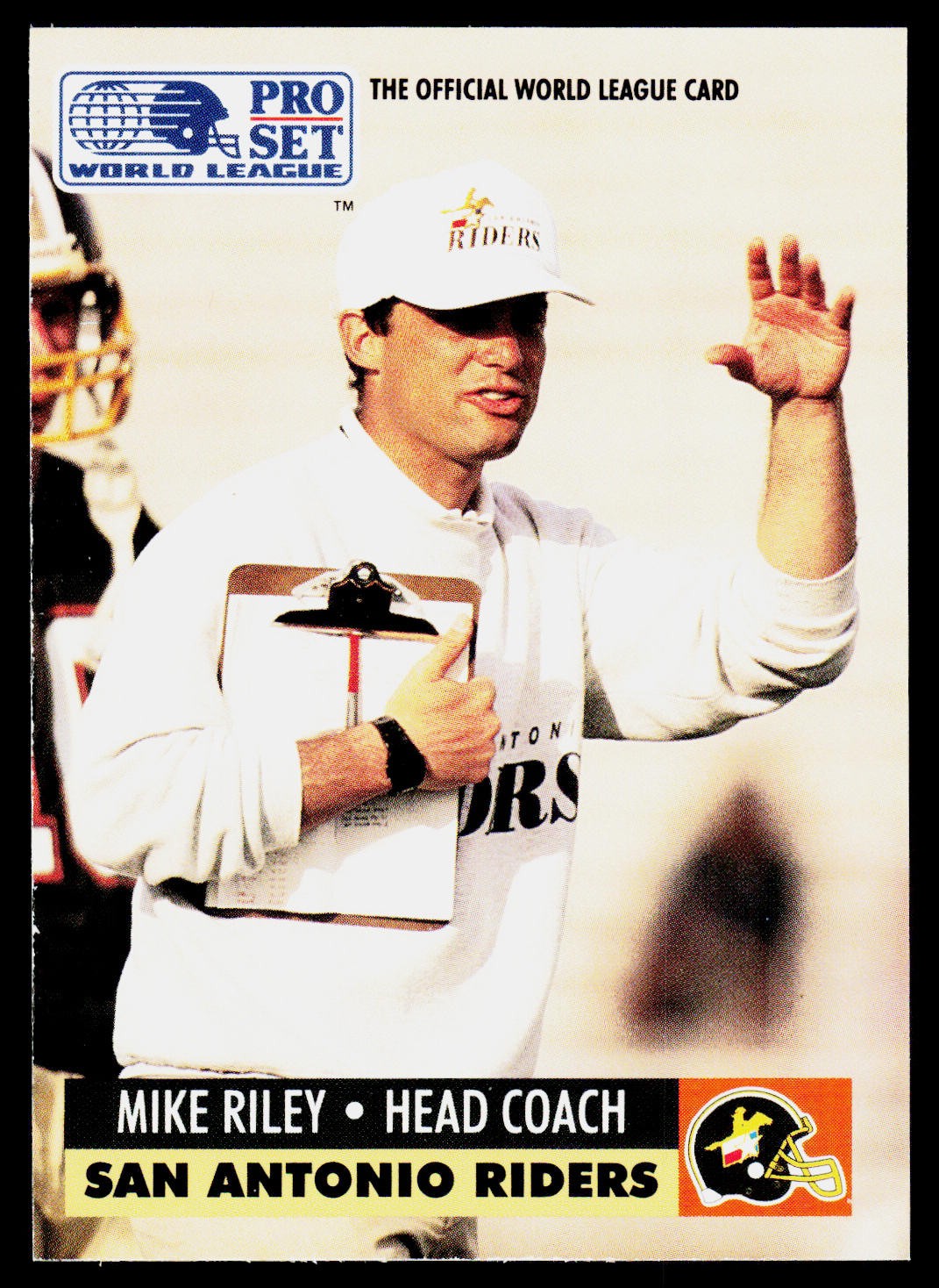 1991 Pro Set WLAF World Bowl Combo Mike Riley #30 San Antonio Riders