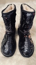 UGG Australia Women's/Girls Black Sequin Boots EUC Size 6