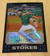 2007 Brian Stokes Topps Chrome Autographed Rookie Card #341. rookie card picture