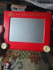 🪄✨VTG 1970's Magic Etch A Sketch Red Ohio Art Toy 🎨 Works! Retro Fun! ✍️