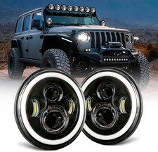 7" Headlights Hi/Lo Beam White for 2007-2017 Jeep Wrangler JK JKU LJ TJ CJ