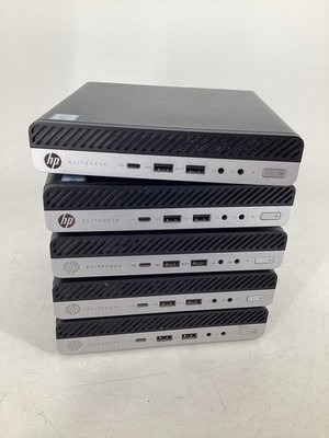 LOT OF 5 HP Elitedesk 800 G3 Mini (i5-6500T @2.5GHz, 8GB 256GB SSD No OS) No AC