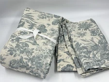 New Pottery Barn QUEEN Sorrel Toile Duvet Cover & 2 Shams, Steel Blue