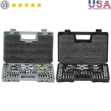 80 Piece Tap & Die Set Durable Tool Box Precision Threading Accessories New