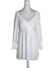 Lulus White Wrap Look Long Sleeve Mini Dress Size Medium