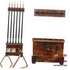 Pool Stick Holder Wall Mount, Pool Cue Set Holder for Cues 6 Farmhouse Brown