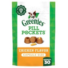 Greenies Chewy Dog Treats Pill Pockets Chicken Capsule Size