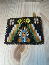 Vintage Native American Beaded Leather Coin Purse Indian Chief