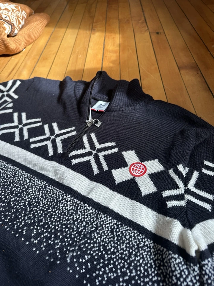 Dale of Norway Limited XGAMES Snowflake 1/2 Zip Merino Wool Sweater M LNWOT - Image 3 of 4