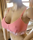 Knotty Xl Pink Waffle Knit Thermal Button Frill Bralette — photo 2