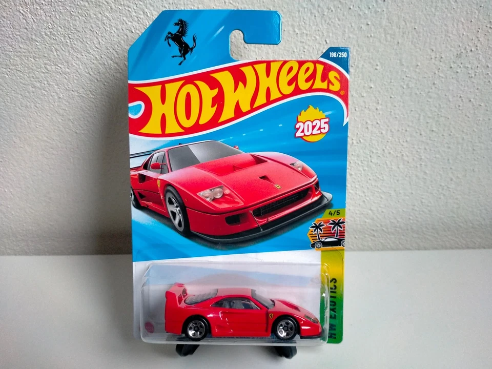 FERRARI F40 COMPETIZIONE HOT WHEELS MATTEL 1/64 ROSSA GIALLA RED YELLOW EXOTICS - Immagine 2 di 4