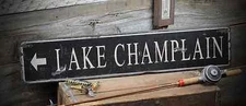 Custom Directional Lake sign - Rustic Hand Made Vintage Wooden Sign