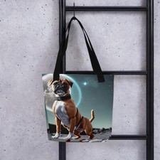 Boxer Moon Dog Tote bag
