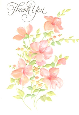 Thank You Notes Pink Tropical Hibiscus Flower Flowers Hallmark Cards - Set of 5