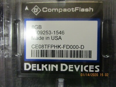 New, Delkin Devices, CE08TFPHK-FD000-D, CompactFlash 8GB, Industrial Standard CF